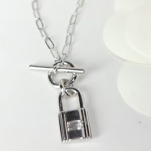 Trendy Padlock Toggle Paperclip Necklace NEW
